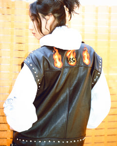 Sleeveless Leather Jacket 2024AW