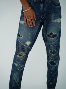 MSI DAMAGE BIKER JEANS