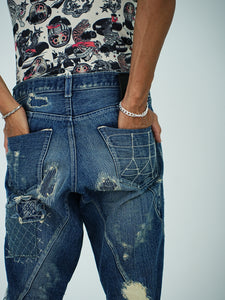 MSI DAMAGE BIKER JEANS